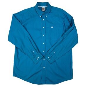 Cinch Western Button Down Shirt Logo Chest Long Sleeve Mens Large